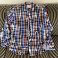 Men's Southern Vintage brand plaid Button Down Check Shirt L 16 1/2 collar EUC