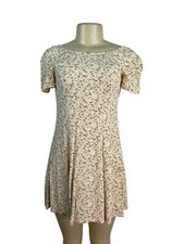 Ann Taylor Womens Floral Print Short Sleeve Mini Dress Beige & Red Size 2