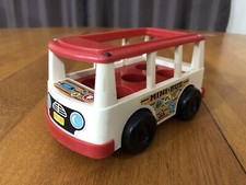 VINTAGE 1969 FISHER PRICE LITTLE PEOPLE MINI BUS FP-141 USA MADE TOY