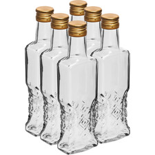 6 x 200 ml Flasche mit Schraubverschlüss Gla...