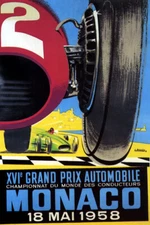 1958 GRAND PRIX AUTOMOBILE MONACO CAR RACING STREET RACE VINTAGE POSTER REPRO