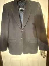 A K A Eddie Bauer Mens 38 Camel Hair Blazer Sport Coat Jacket Vintage Navy
