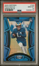 2023 PANINI CERT MIRROR BLUE #143 PUKA NACUA 64/75 PSA 10