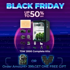 MARS HYDRO TSW 2000 Led Grow Light+4'x4' Indoor Tent Complete Ventilation Kits