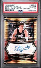 Donovan Clingan 2024-25 Select Signatures Neon Orange Pulsar /30 (AU, RC) PSA 10