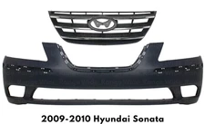 Front Bumper Cover Fascia & Grille Assembly Kit For 2009-2010 Hyundai Sonata