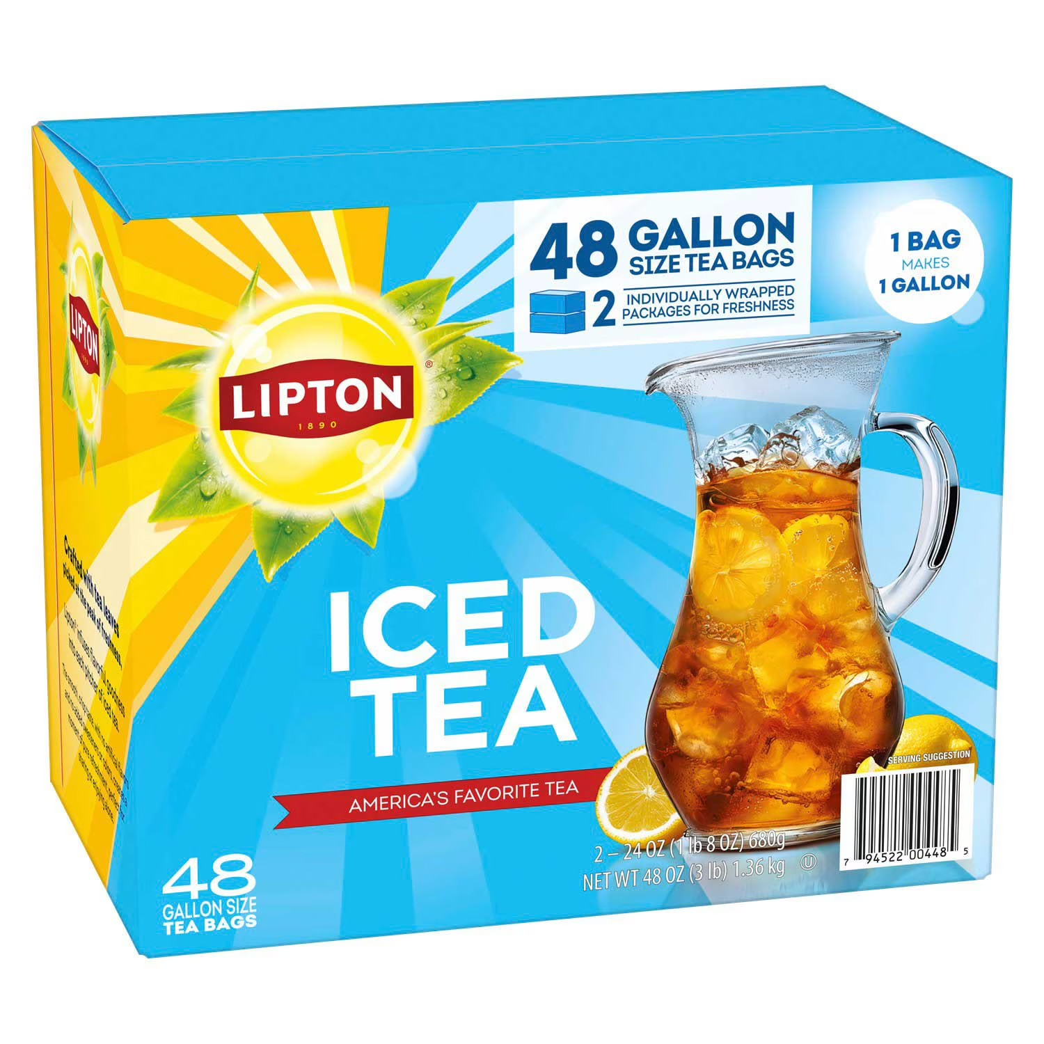 , Gallon Size Tea Bags (48 Ct.) Fresh - Fast Shipping