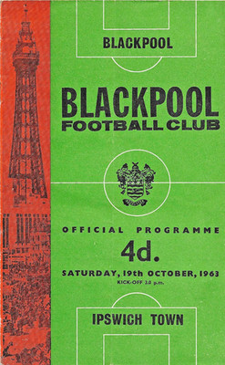 Stadionheft - Blackpool vs Ipswich Town - 19.10.1963 - No markings or entries