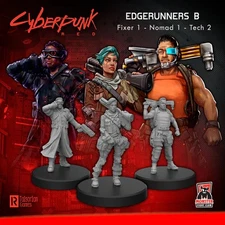 Cyberpunk Red RPG: Edgerunners B - Fixer 1, Nomad 1, & Tech 2 Miniatures - New