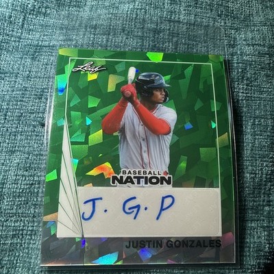 2026 Leaf Baseball Justin Gonzales 1990 Leaf Mini Green Crystal Ultra SP Auto /3