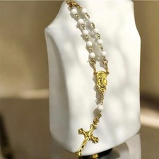 Handmade Rosary Car Rearview Mirror Hanging Christian Religious Prayer beads