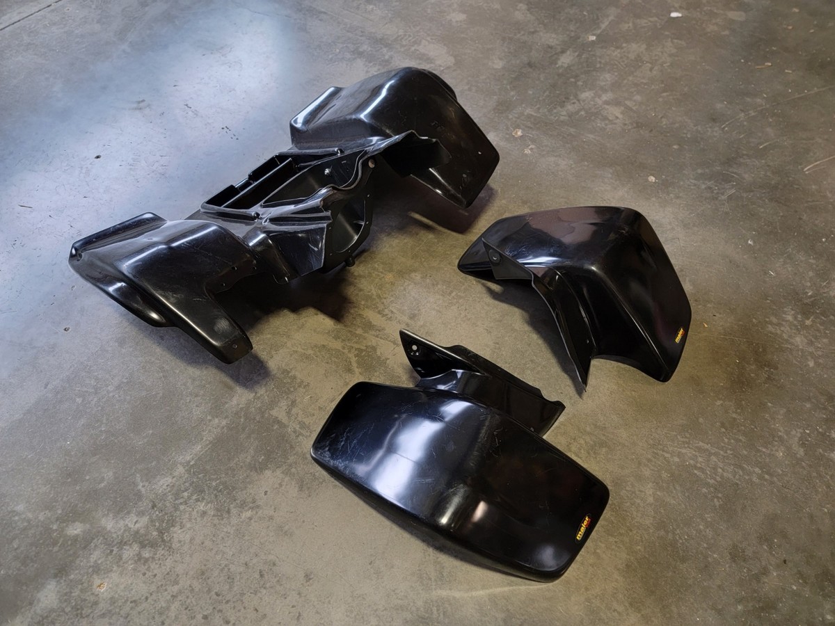 YAMAHA YFS 200 BLASTER BLACK PLASTIC FRONT AND REAR FENDER SET | eBay