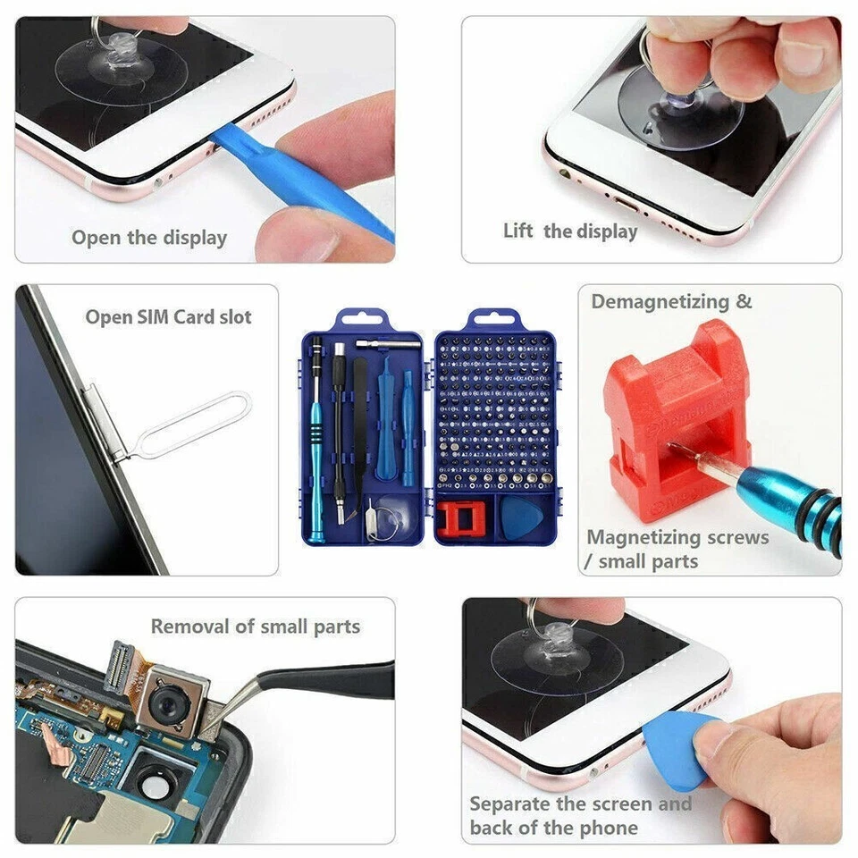 Magnetic Driver Torx Star Repair Tool Kit 110 in 1 Precision Screwdriver Bit Set - Image 3 of 4