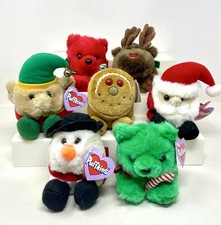 RARE Vintage 90  s Swibco PUFFKINS Stuffed Plush Lot CHRISTMAS Holiday Animals 