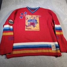 Vintage Harlem Globetrotters Sweater Mens 3XL Red Basketball Platinum FUBU Knit