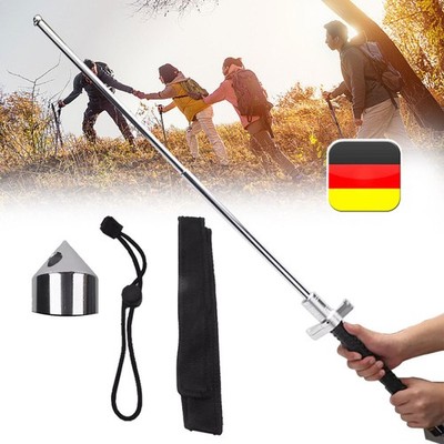 37'' Teleskopstange Teleskopstöcke Telescopic Rod Einstellbar Stahl Wanderstock