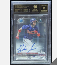 Ronald Acuna Auto BGS 10 Black Label 1st Bowman Chrome Prospect Autos 2017 RC