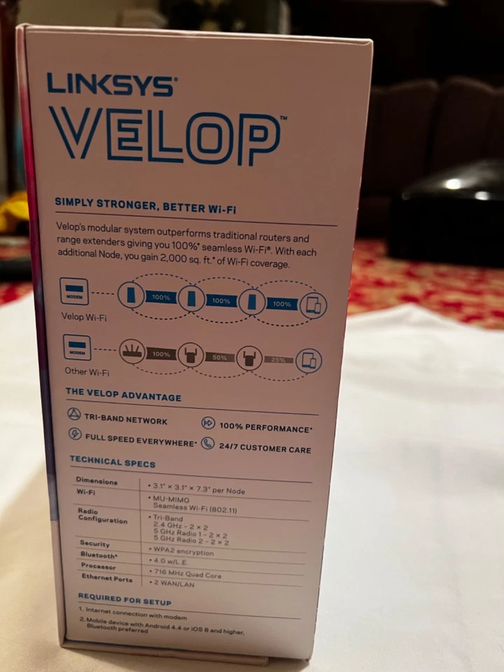 Linksys Velop Intelligent Mesh Tri-Band Wi-Fi System, 3-Pack - White (AC6600) - Image 4 of 4