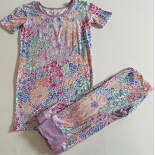 Little Sleepies Doodle Blooms Pajama Set Short Sleeve 12/14