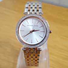 Ladies Slim Tri-Colour Gold Michael Kors Darci MK3203 Crystal Statement Watch