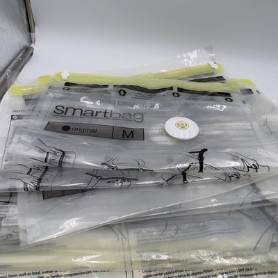 Smartbag Lot Of 5 Travel Airtight Space Saver Bags  1-XL 2-Medium 2-Large NEW