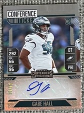 2024 Panini Contenders - Gabe Hall #268 Conference Ticket /75 (RC, AU)