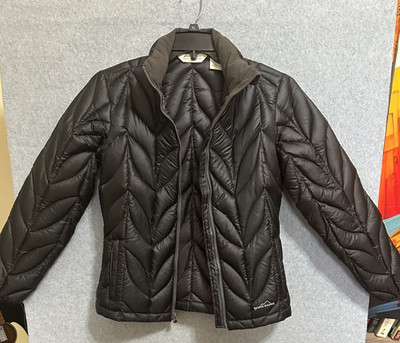 Eddie Bauer Women's Quilted Light Weight Down Jacket Black Small