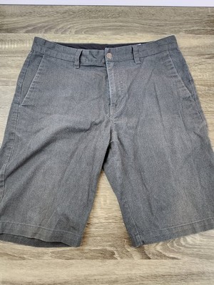 Volcom Chino Shorts Men's 32 Gray Flat Front Stretch Golf Preppy