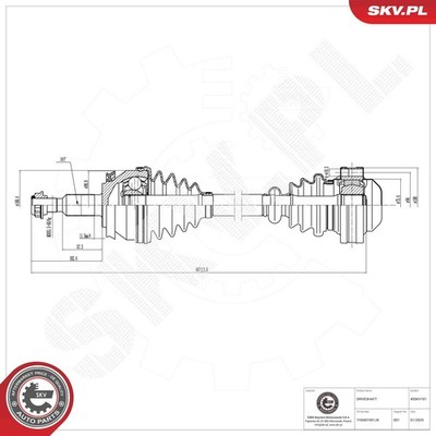 ESEN SKV Antriebswelle 40SKV101 für VW TRANSPORTER T5 Bus 7HB 7HJ 7EB 7EJ 7JD T6