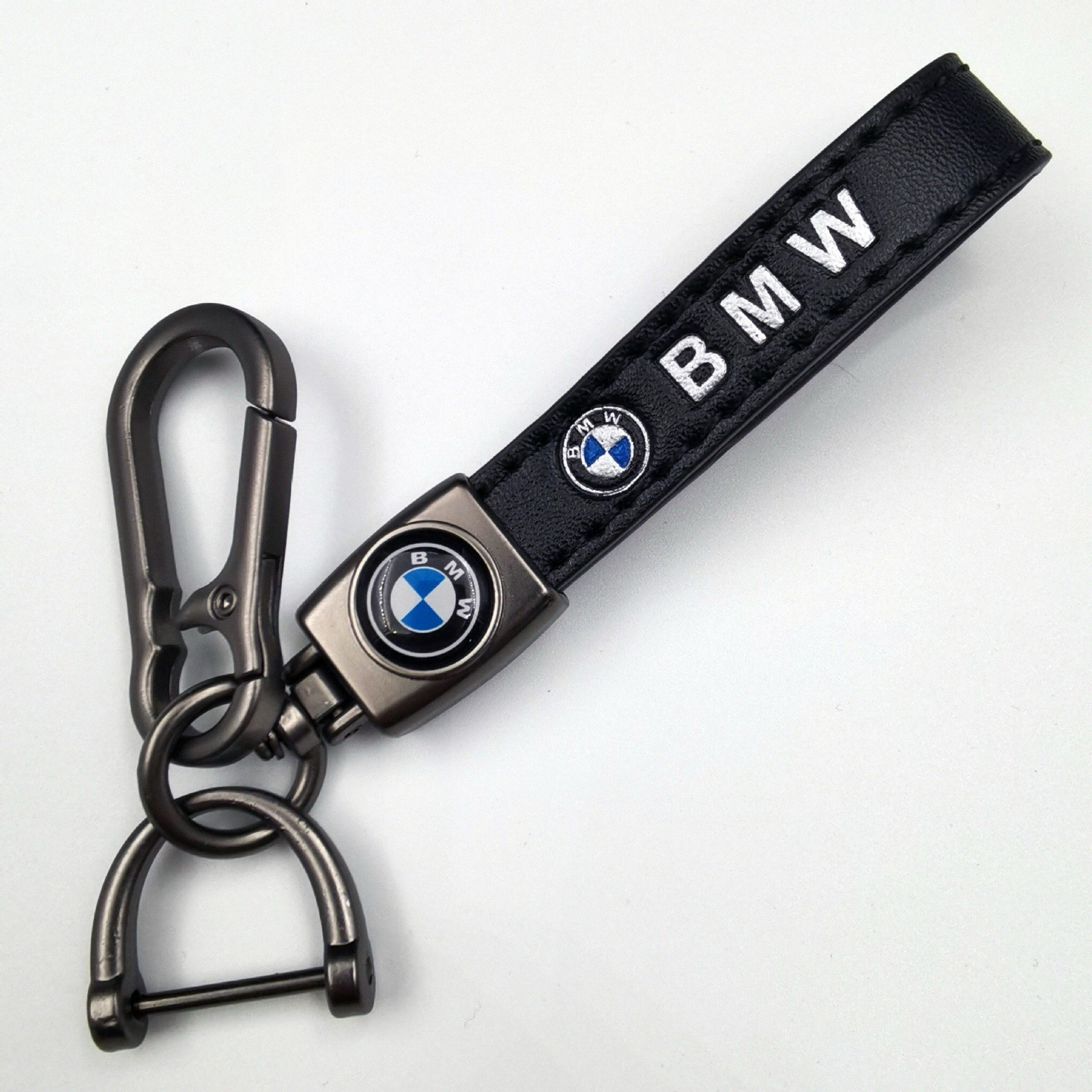 Genuine Leather Car Keychain Keyring Accessories Compatible with BMW