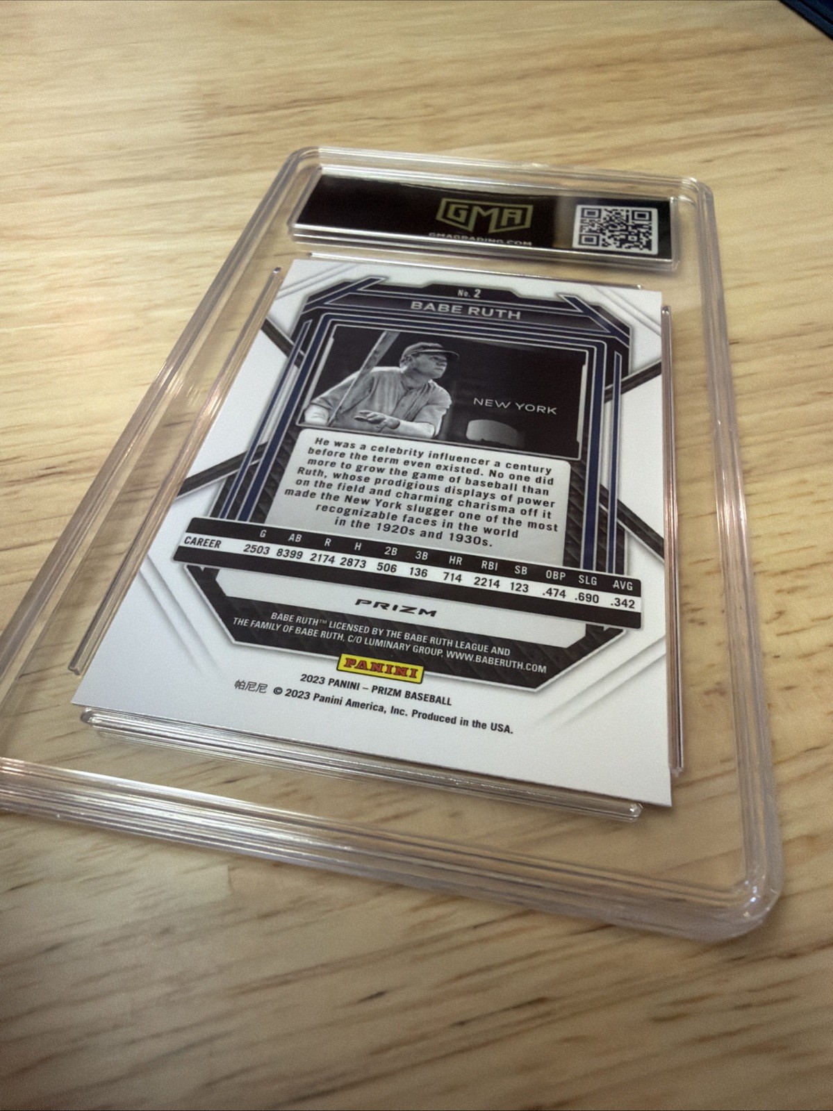 Babe Ruth GMA 10 Gem Mint Bambino New York Yankees Baseball Card 2023 Prizm MLB view 21