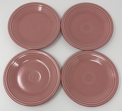 4 Fiesta Fiestaware Rose Pink Salad Dessert Plates 7 1/4'' Homer Laughlin