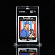 2008 Topps Heritage #595 Clayton Kershaw RC Rookie TAG 9