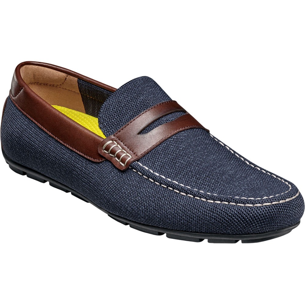 Florsheim Motor Azul Marino Textil Punto Moc Centavo Driving Zapatos (USA Talla)