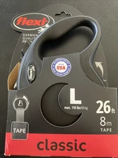 Flexi Classic Tape Leash BLACK 26 ft LARGE, Dogs To 110 lb 171LP