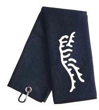 Sunday Red Tiger Tri-Fold Golf Towel - Black