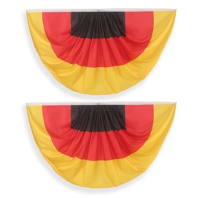 Germany German Pleated Fan Flag Bunting 3 x 6 Ft Germany Pleated 2 Pcs Fan Fl...