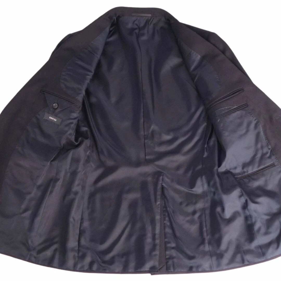 Gucci giacca uomo mono lana mohair pantalone setup tuta nero usato0