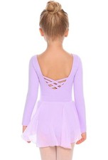 Dance Pre-Owned Leotard Long Sleeve Cotton Large Child Lavender Ballet Tap Jazz