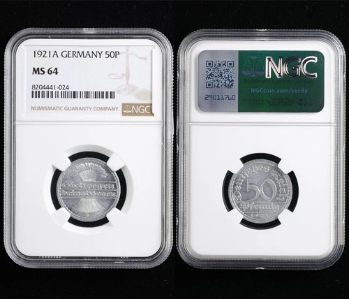 1921A GERMANY 50P NGC MS 64