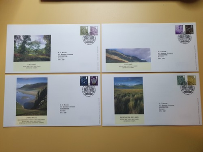 #ad #ad 2012 ENGLAND SCOTLAND WALES NORTHERN IRELAND SET OF 4 REGIONAL FDCS #3356 GBP 4.85