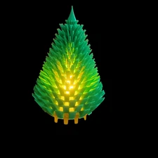 3D Printed Christmas Tree Tea Light Holder Green Glow Holiday Decor Evergreen