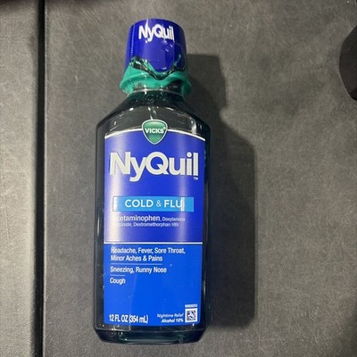 Vicks NyQuil Cold and Flu Nighttime Liquid 12 oz Bottle