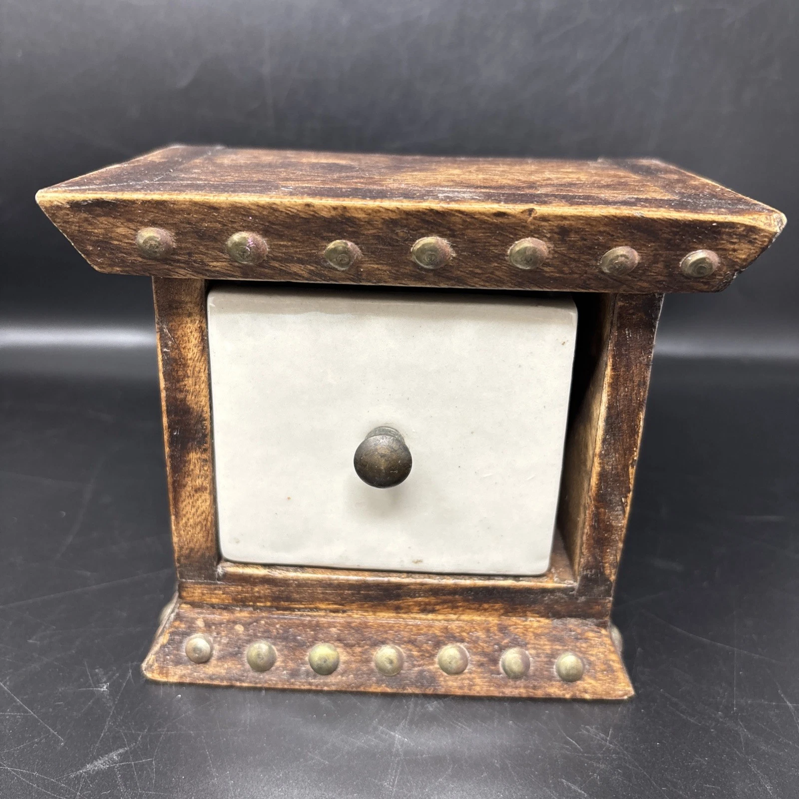 Vintage Hand Crafted Spice Holder - Rustic Ceramic Wooden Drawer Kitchen Storage
Opens in a new wind