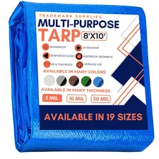 Large Waterproof Tarp- Heavy Duty Thick Poly Tarpaulin Ideal for Canopy Tents...