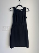 J.Crew Black Wool Blend Round Neck LBD Sleeveless Sheath Mini Dress Size 0