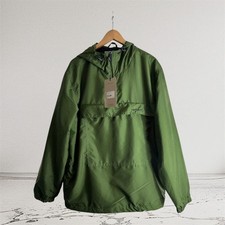 Carhartt WIP Giacca a Vento Pullover Kiwi Verde Nero Giacca Anorak con Cappuccio Taglia L