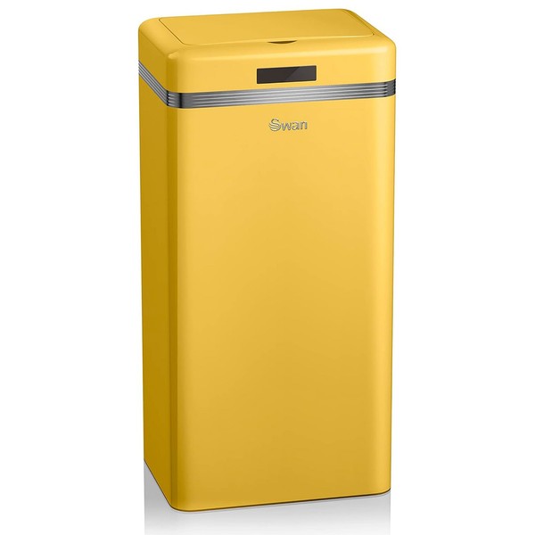 Retro Cubo de Basura Cocina Automático, Sensor de Movimiento, 45L, Metálico