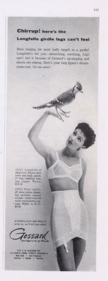 1956 GOSSARD Longfello GIRDLE & Bra Print Ad
