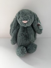 Jellycat Medium BASHFUL Forest Green BUNNY Soft Plush Toy GENUINE 31cm